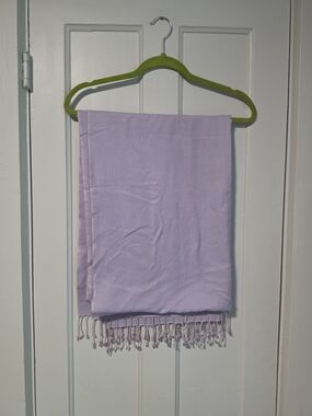 The Cashmere Shop 100% Cashmere Lavender Fringe Scarf | Soft Luxury Wrap